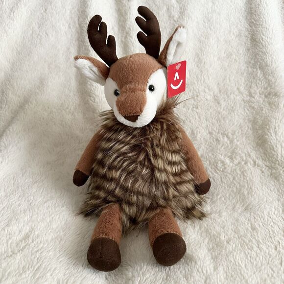 NWT Aurora World Fancifur Brown Deer 12” Plush Stuffed Animal Toy - Picture 1 of 6